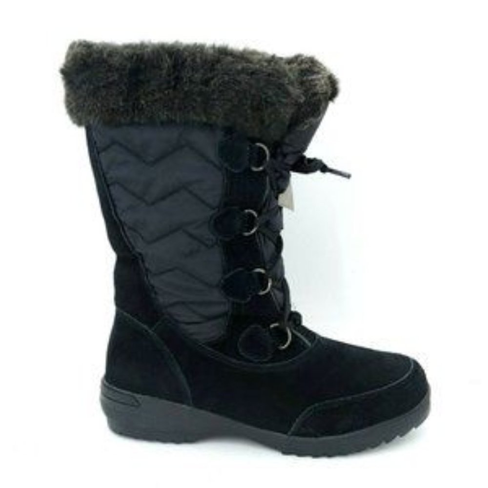 Lands End Renata Suede Mid-Calf Snow Boots  Sz 10